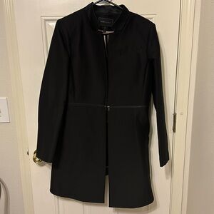 BCBG MAXAZRIA Arelia Zippered-Waist A-Line Blazer Jacket Black Large